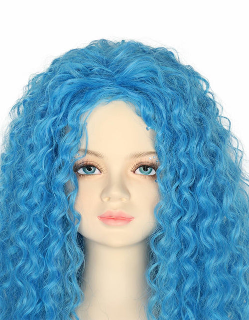 Load image into Gallery viewer, Miss U Hair Girls Long Curly Blue Wig Child Size
