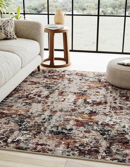 Load image into Gallery viewer, PureCozy 3x5 Taupe Vintage Floral Washable Low Pile Area Rug Classic
