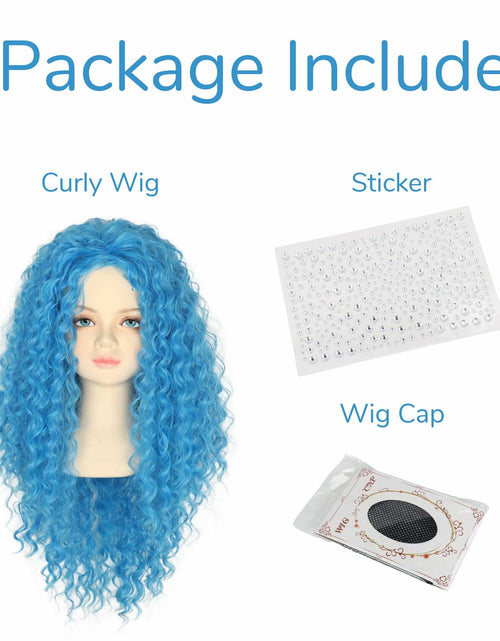Load image into Gallery viewer, Miss U Hair Girls Long Curly Blue Wig Child Size
