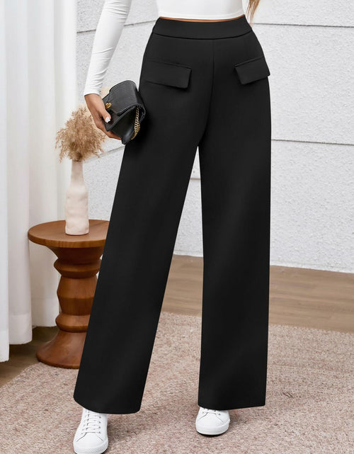 Load image into Gallery viewer, BTFBM Women's High Waisted Stretchy Palazzo Pants Black Size XX-Large
