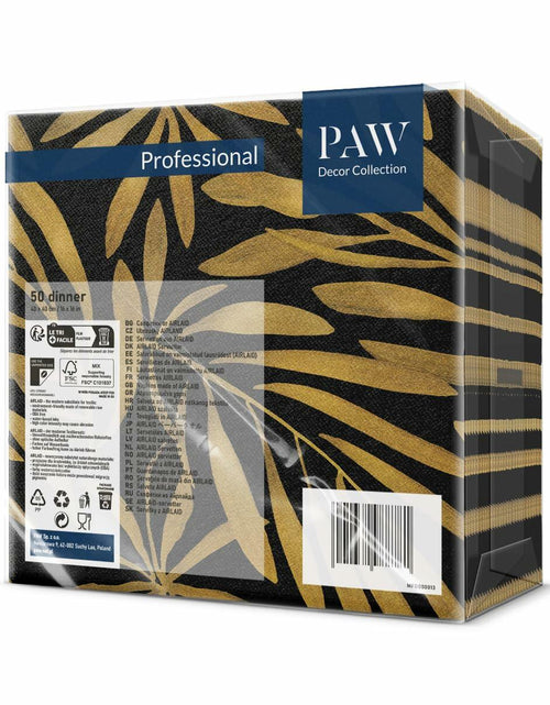 Load image into Gallery viewer, PAW Linen-Feel Paper Napkins 16x16 Golden Leaves Design 50 Pieces
