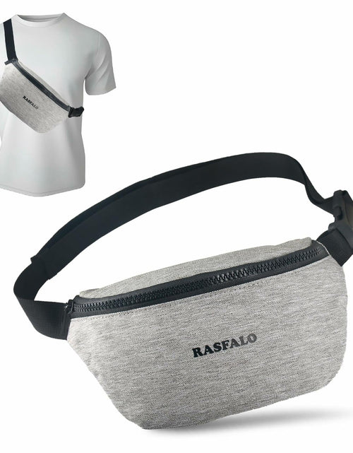 Load image into Gallery viewer, Rasfalo Fanny Pack Crossbody Bag Adjustable Belt Large Black Style 02
