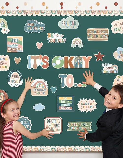 Load image into Gallery viewer, Weekgrat 65 Pc Affirmation Station Motivational Bulletin Board Set Groovy Style
