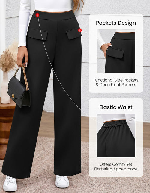 Load image into Gallery viewer, BTFBM Women's High Waisted Stretchy Palazzo Pants Black Size XX-Large
