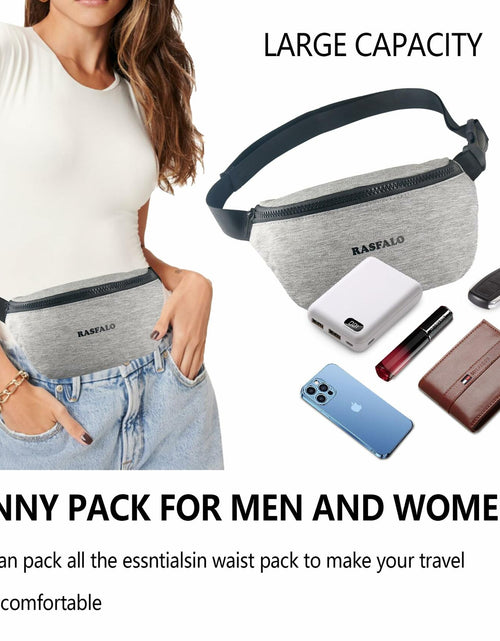 Load image into Gallery viewer, Rasfalo Fanny Pack Crossbody Bag Adjustable Belt Large Black Style 02
