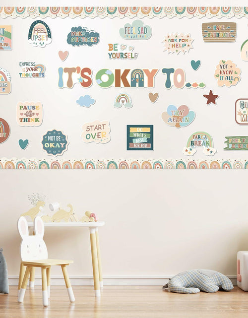 Load image into Gallery viewer, Weekgrat 65 Pc Affirmation Station Motivational Bulletin Board Set Groovy Style
