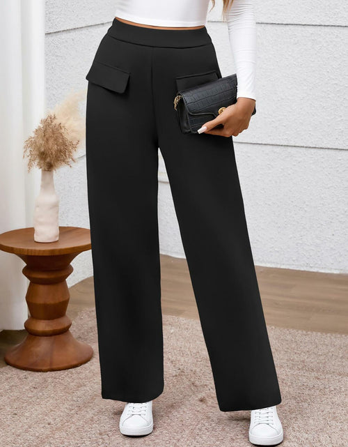 Load image into Gallery viewer, BTFBM Women's High Waisted Stretchy Palazzo Pants Black Size XX-Large
