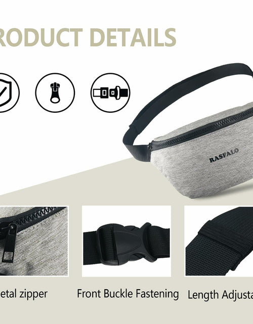 Load image into Gallery viewer, Rasfalo Fanny Pack Crossbody Bag Adjustable Belt Large Black Style 02
