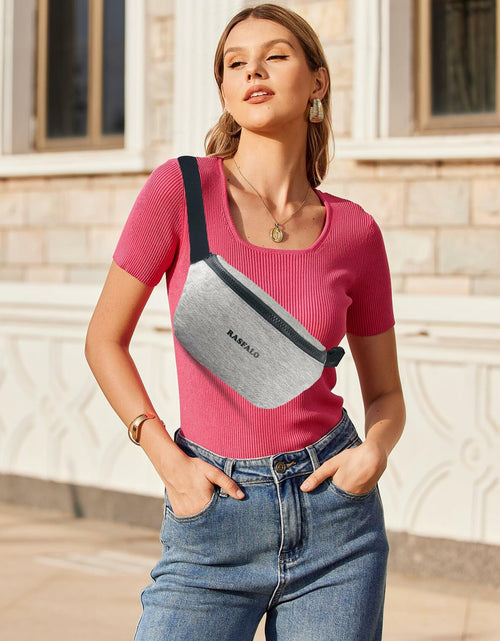 Load image into Gallery viewer, Rasfalo Fanny Pack Crossbody Bag Adjustable Belt Large Black Style 02
