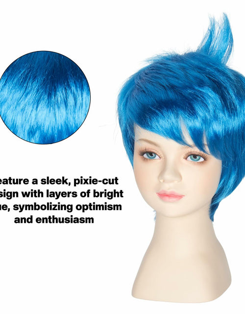 Load image into Gallery viewer, OPEN BOX M MISS U HAIR Short Straight Pixie-cut Wig Kids Vibrant Blue
