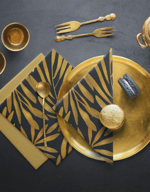 Load image into Gallery viewer, PAW Linen-Feel Paper Napkins 16x16 Golden Leaves Design 50 Pieces
