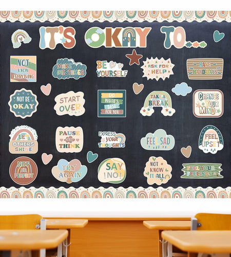 Weekgrat 65 Pc Affirmation Station Motivational Bulletin Board Set Groovy Style