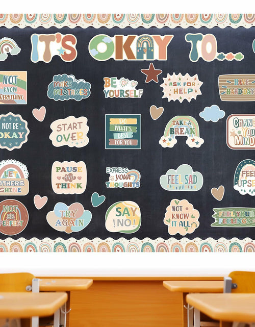 Load image into Gallery viewer, Weekgrat 65 Pc Affirmation Station Motivational Bulletin Board Set Groovy Style
