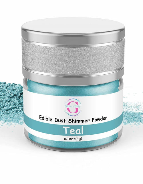 Load image into Gallery viewer, Glitter &amp; Glitz Edible Drink Glitter Luster Dust Teal 5g Cocktails Baking
