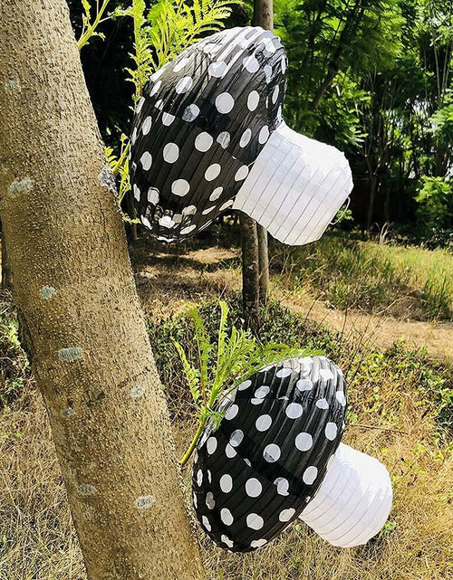 Load image into Gallery viewer, Lotus Mann 3PCS Large Navy Blue Mushroom Paper Lanterns Rustic Birthday Decor
