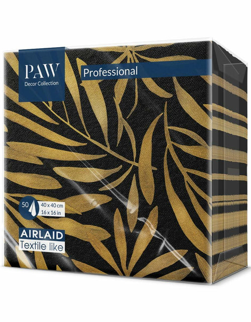 Load image into Gallery viewer, PAW Linen-Feel Paper Napkins 16x16 Golden Leaves Design 50 Pieces
