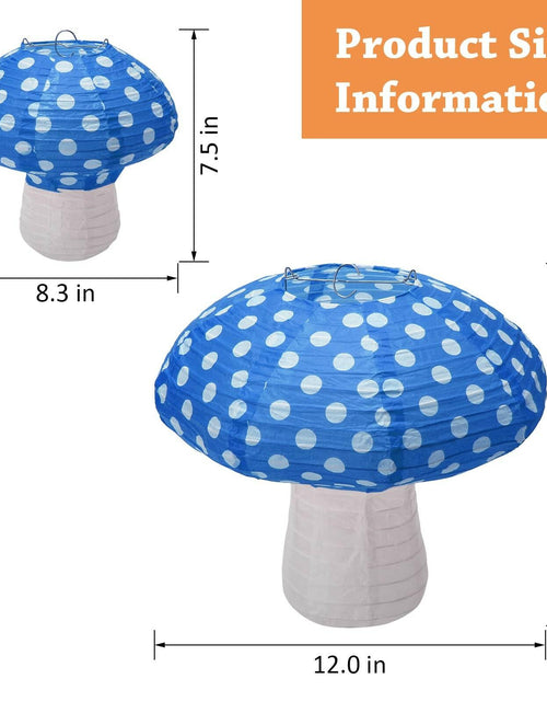 Load image into Gallery viewer, Lotus Mann 3PCS Large Navy Blue Mushroom Paper Lanterns Rustic Birthday Decor
