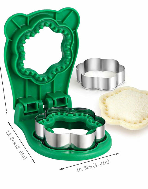 Load image into Gallery viewer, 2Pcs Sandwich Cutter and Sealer Flower Shape Stainless Steel Green Red
