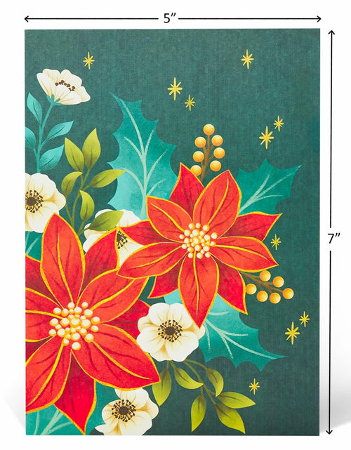 Load image into Gallery viewer, POPWOW Christmas Floral Poinsettia 3D Pop Up Card 5x7 with Envelope
