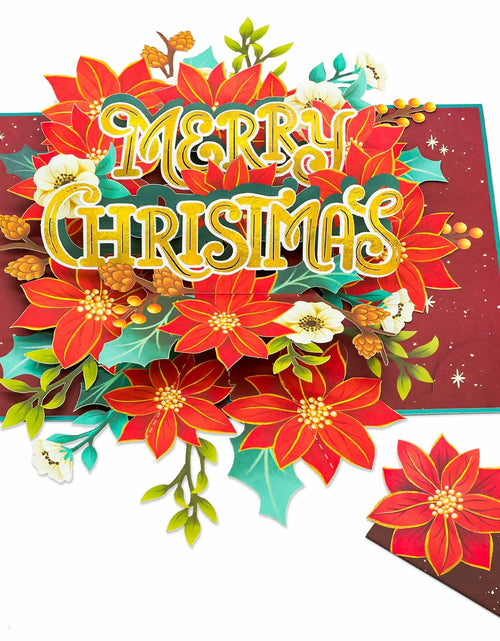 Load image into Gallery viewer, POPWOW Christmas Floral Poinsettia 3D Pop Up Card 5x7 with Envelope
