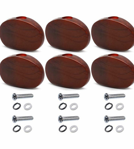 SAPHUE Guitar Tuning Pegs Brown Pearl 6PCS Universal Replacement Keys