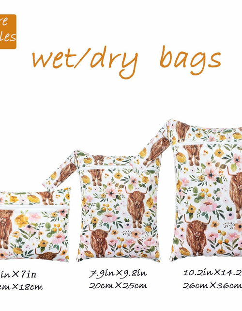 Load image into Gallery viewer, Little Jump Waterproof Cloth Diaper Wet Dry Bag Western Floral Cow Size S M L
