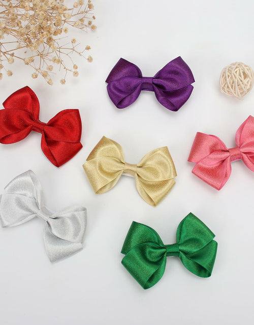 Load image into Gallery viewer, ZOLYCO 3 Inch Glitter Green Hair Bows Clips Alligator Hairpin 2 Count
