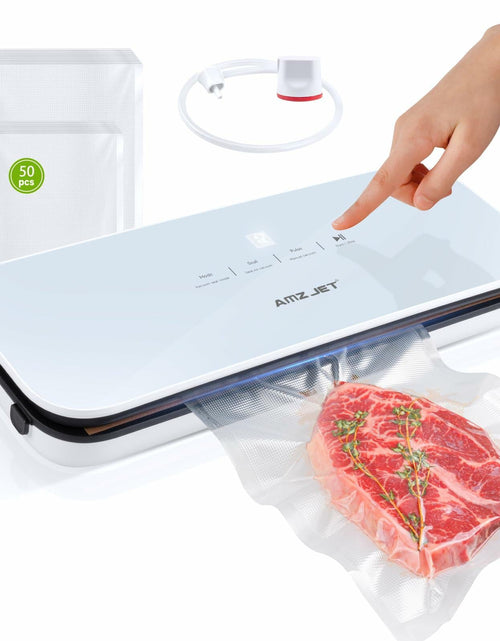 Load image into Gallery viewer, Amz Jet Vacuum Sealer Food LED Touch Digital White 50 Bags Included
