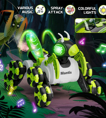 Terucle 8WD Bionic Mantis RC Drift Car 2.4GHz LED Lights Music Spray Green