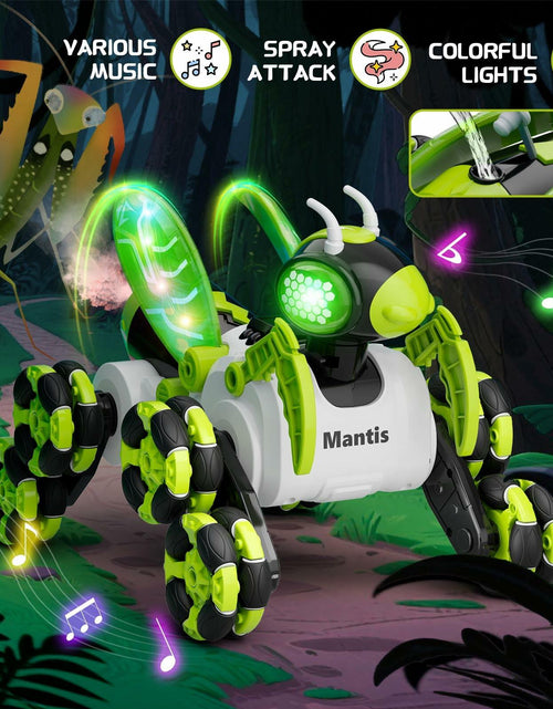 Load image into Gallery viewer, Terucle 8WD Bionic Mantis RC Drift Car 2.4GHz LED Lights Music Spray Green
