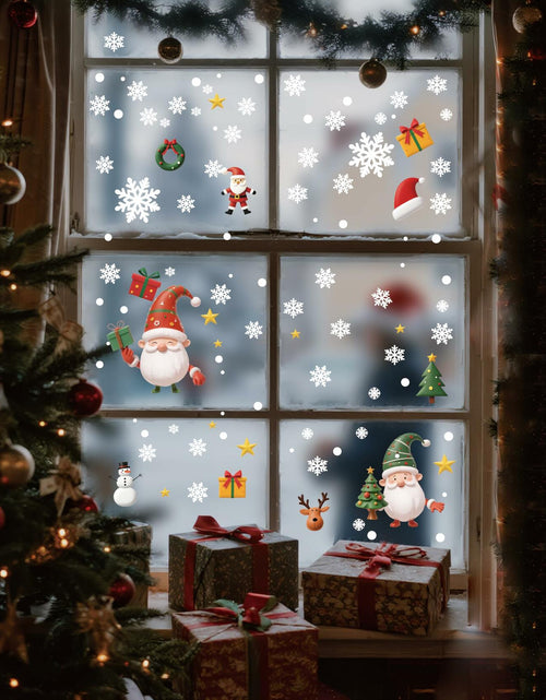 Load image into Gallery viewer, XISHIUYIS 396Pcs Christmas Window Decorations Removable Clings White
