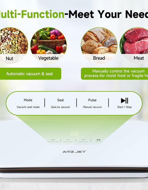 Load image into Gallery viewer, Amz Jet Vacuum Sealer Food LED Touch Digital White 50 Bags Included
