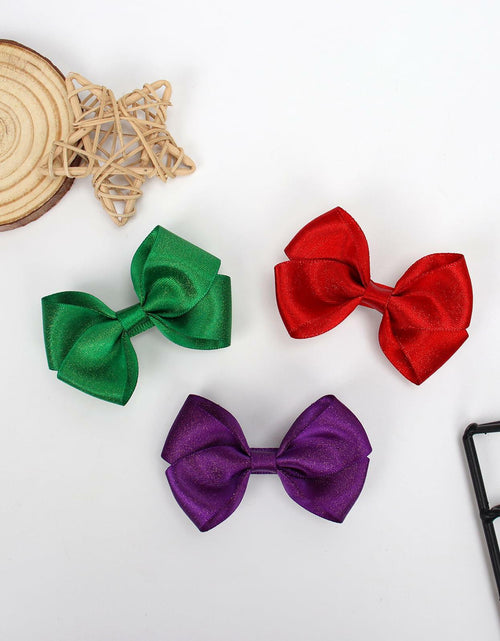 Load image into Gallery viewer, ZOLYCO 3 Inch Glitter Green Hair Bows Clips Alligator Hairpin 2 Count
