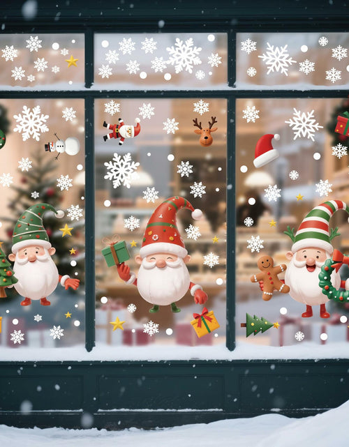 Load image into Gallery viewer, XISHIUYIS 396Pcs Christmas Window Decorations Removable Clings White
