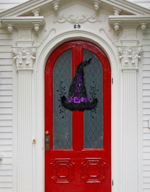 Load image into Gallery viewer, MAGICLULU Witch Hat Metal Wire Wreath Frame Black 34x32cm 2pcs
