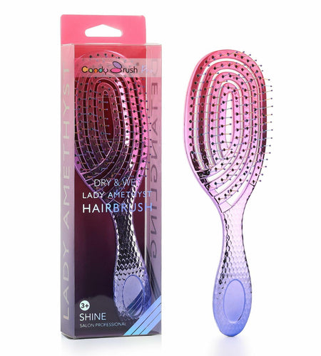 Candybrush Detangling Wet Hair Brush Soft Bristles Anti Static Romantic Amethyst