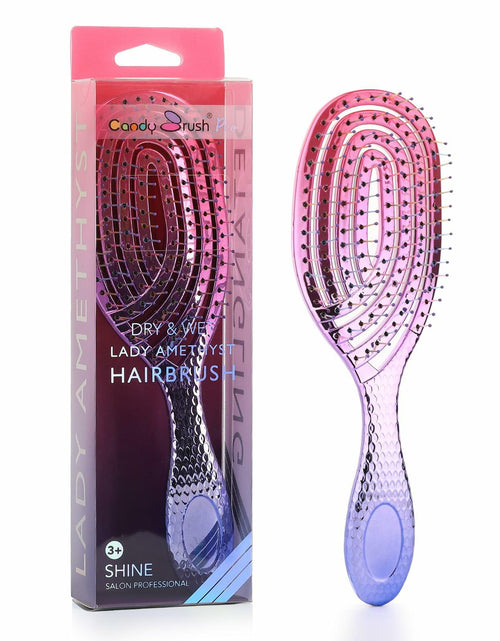 Load image into Gallery viewer, Candybrush Detangling Wet Hair Brush Soft Bristles Anti Static Romantic Amethyst
