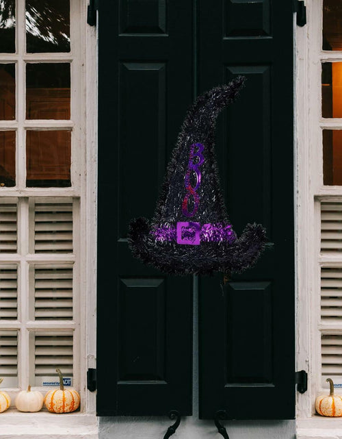 Load image into Gallery viewer, MAGICLULU Witch Hat Metal Wire Wreath Frame Black 34x32cm 2pcs
