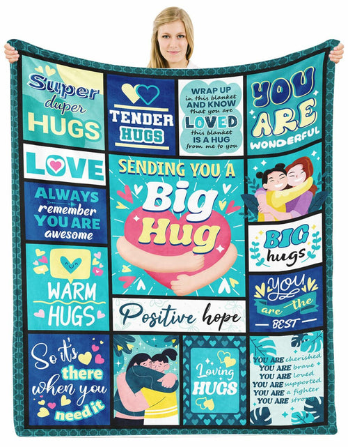 Load image into Gallery viewer, HEIFAM Inspirational Healing Hug Blanket Green 60x80 Size 80x60
