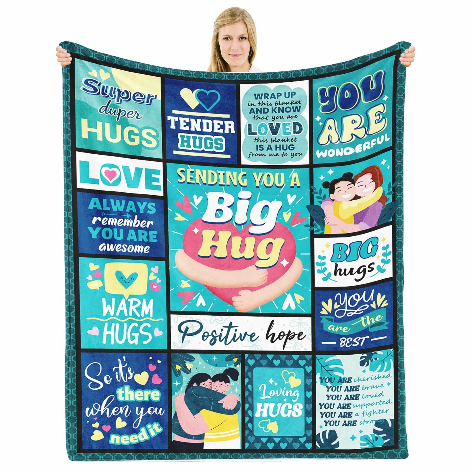 HEIFAM Inspirational Healing Hug Blanket Green 60x80 Size 80x60