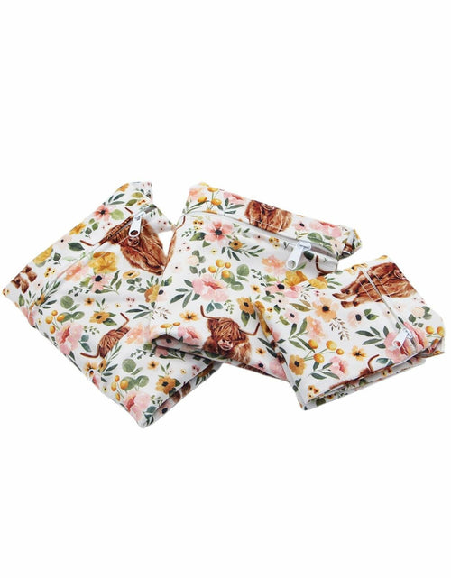 Load image into Gallery viewer, Little Jump Waterproof Cloth Diaper Wet Dry Bag Western Floral Cow Size S M L
