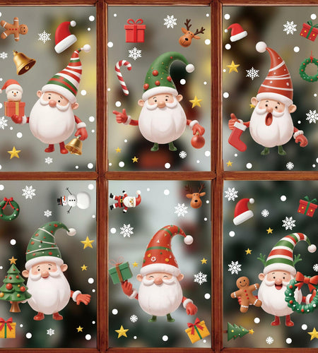 XISHIUYIS 396Pcs Christmas Window Decorations Removable Clings White
