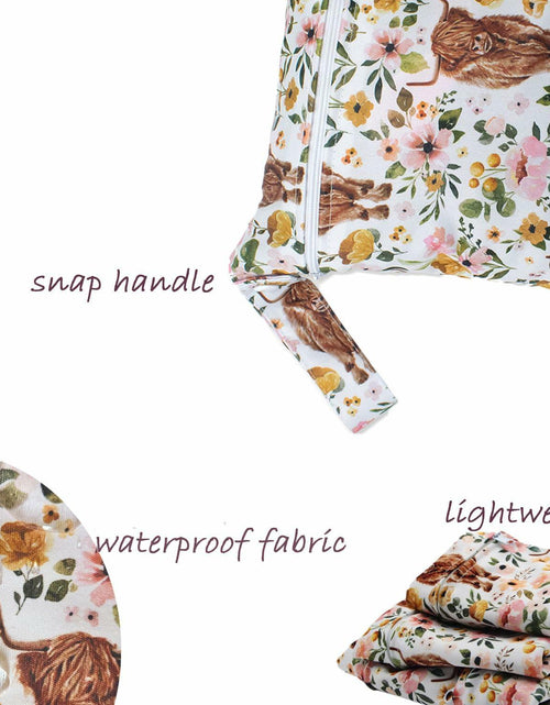 Load image into Gallery viewer, Little Jump Waterproof Cloth Diaper Wet Dry Bag Western Floral Cow Size S M L
