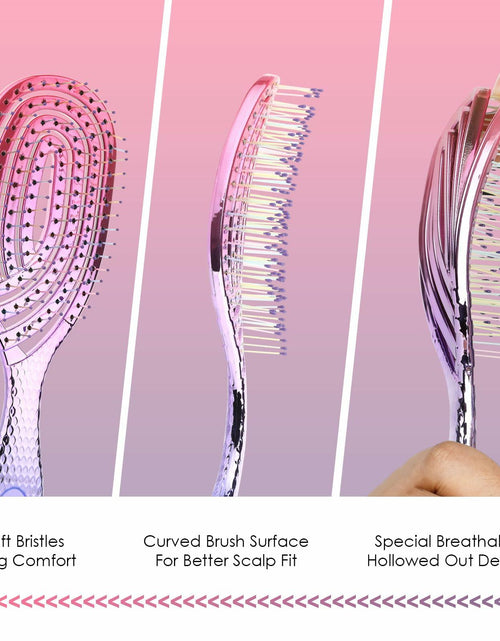 Load image into Gallery viewer, Candybrush Detangling Wet Hair Brush Soft Bristles Anti Static Romantic Amethyst
