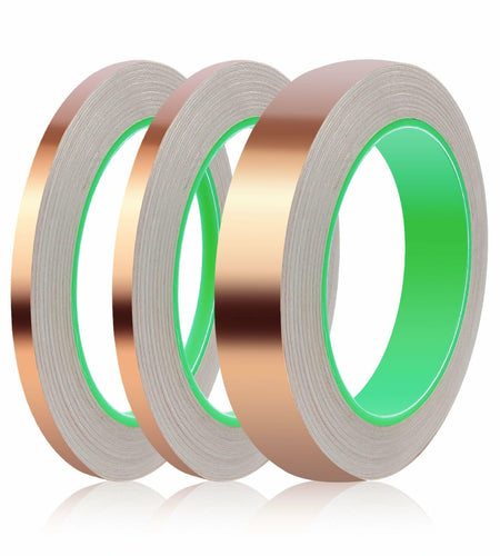 Oubaka 3 Pack Double-Sided Copper Foil Tape 1/4",1/4",1" EMI Shielding