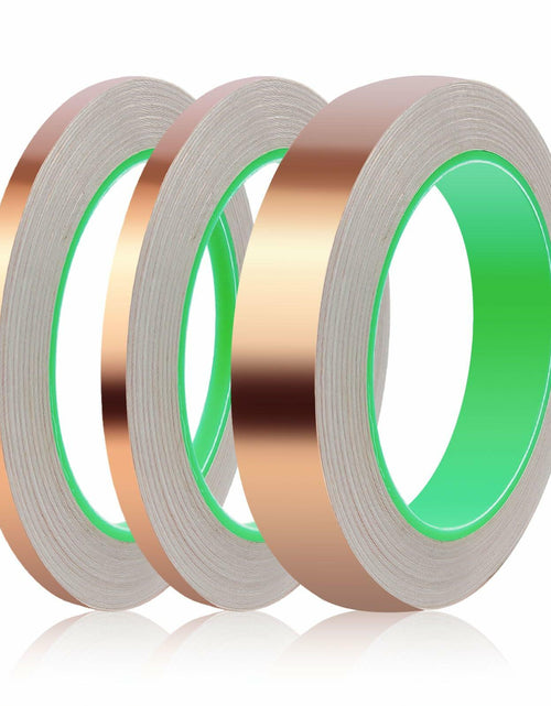 Load image into Gallery viewer, Oubaka 3 Pack Double-Sided Copper Foil Tape 1/4",1/4",1" EMI Shielding
