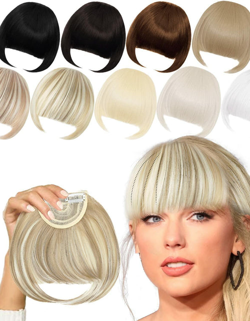 Load image into Gallery viewer, XRACEPHOL Blonde Bangs Clip-in Thick Natural Full Front Straight Hairpiece
