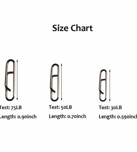Laxygo 30pcs Power Clips Fast Snaps Fishing Speed Clips 30LB 50LB 75LB