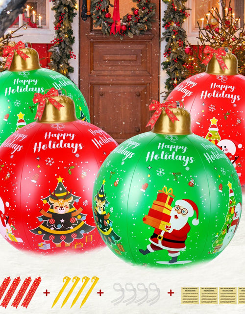 Load image into Gallery viewer, SUIMOT 2 PCS 24" PVC Giant Inflatable Christmas Balls Red Green Outdoor
