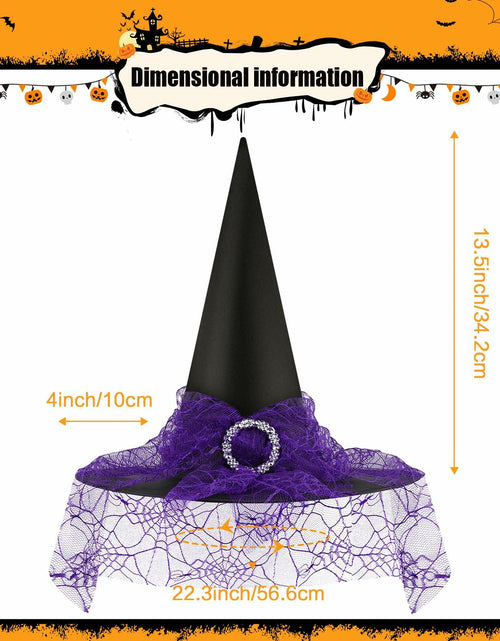 Load image into Gallery viewer, Doitory Halloween Witch Hat Purple Cotton Costume Accessory One Size
